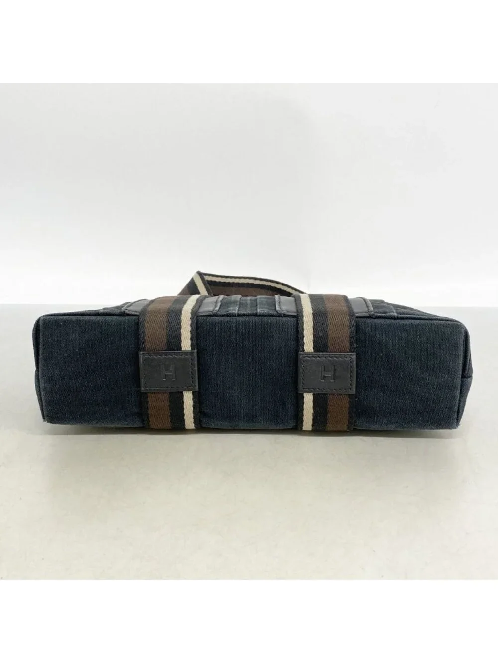 Hermes Tote Troca Horizontal PM Canvas Black Silver